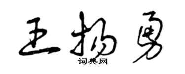 曾慶福王揚勇草書個性簽名怎么寫