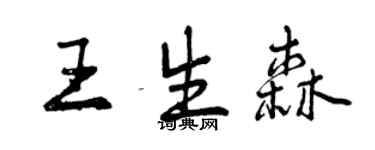 曾慶福王生森行書個性簽名怎么寫