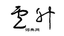 曾慶福盧升草書個性簽名怎么寫