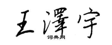 王正良王澤宇行書個性簽名怎么寫