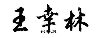 胡問遂王幸林行書個性簽名怎么寫