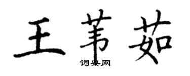 丁謙王葦茹楷書個性簽名怎么寫