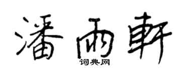 王正良潘雨軒行書個性簽名怎么寫