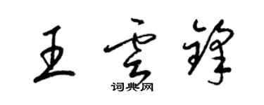 梁錦英王雲鋒草書個性簽名怎么寫