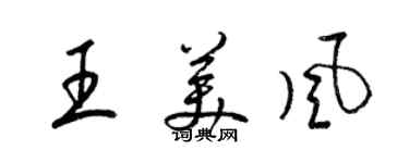 梁錦英王美風草書個性簽名怎么寫