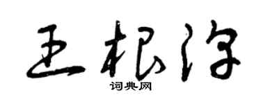 曾慶福王根淳草書個性簽名怎么寫