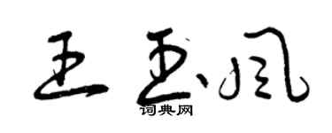 曾慶福王玉風草書個性簽名怎么寫