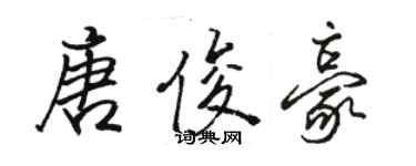 駱恆光唐俊豪行書個性簽名怎么寫