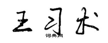 曾慶福王習術行書個性簽名怎么寫