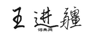 駱恆光王進疆行書個性簽名怎么寫