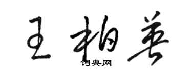 駱恆光王柏英草書個性簽名怎么寫