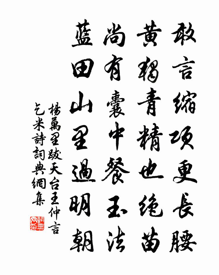 楊萬里跋天台王仲言乞米詩書法作品欣賞