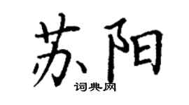 丁謙蘇陽楷書個性簽名怎么寫