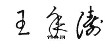 駱恆光王年濤草書個性簽名怎么寫