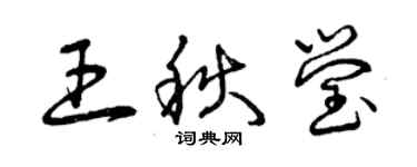 曾慶福王秋瑩草書個性簽名怎么寫