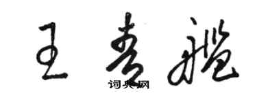 駱恆光王青艦草書個性簽名怎么寫