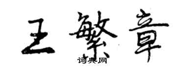 曾慶福王繁章行書個性簽名怎么寫