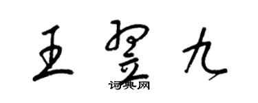 梁錦英王翌九草書個性簽名怎么寫