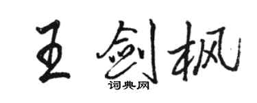 駱恆光王劍楓行書個性簽名怎么寫