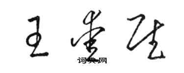 駱恆光王愛慰草書個性簽名怎么寫