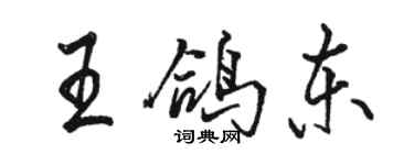 駱恆光王鴿東行書個性簽名怎么寫