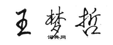 駱恆光王夢哲行書個性簽名怎么寫