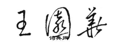 駱恆光王園華草書個性簽名怎么寫