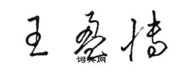 駱恆光王盈博草書個性簽名怎么寫