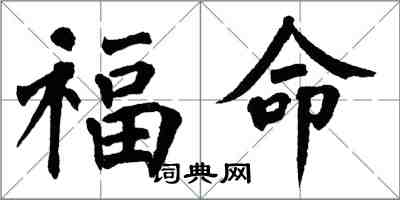 翁闓運福命楷書怎么寫