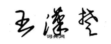 朱錫榮王漢楚草書個性簽名怎么寫