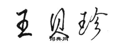 駱恆光王貝珍行書個性簽名怎么寫