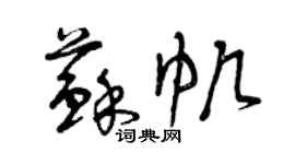 曾慶福蘇帆草書個性簽名怎么寫