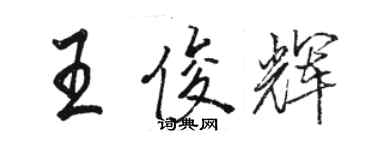 駱恆光王俊輝行書個性簽名怎么寫