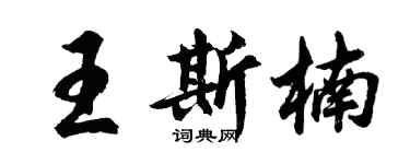 胡問遂王斯楠行書個性簽名怎么寫