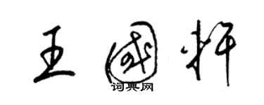 梁錦英王國軒草書個性簽名怎么寫