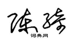 朱錫榮陳綺草書個性簽名怎么寫