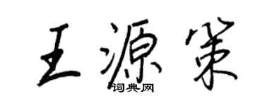 王正良王源策行書個性簽名怎么寫