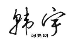 駱恆光韓宇草書個性簽名怎么寫