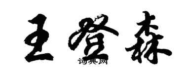 胡問遂王登森行書個性簽名怎么寫