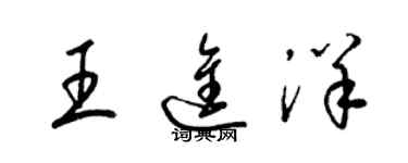 梁錦英王進洋草書個性簽名怎么寫