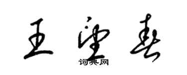 梁錦英王望春草書個性簽名怎么寫