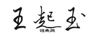 駱恆光王起玉行書個性簽名怎么寫