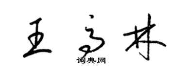 梁錦英王高林草書個性簽名怎么寫