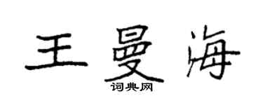 袁強王曼海楷書個性簽名怎么寫