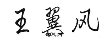 駱恆光王翼風行書個性簽名怎么寫