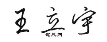 駱恆光王立宇行書個性簽名怎么寫
