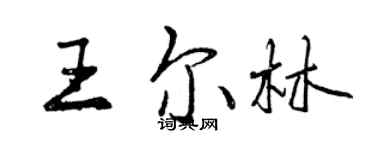 曾慶福王爾林行書個性簽名怎么寫