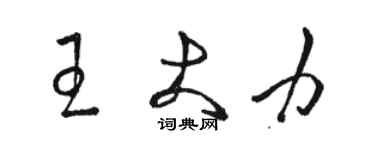 駱恆光王大力草書個性簽名怎么寫