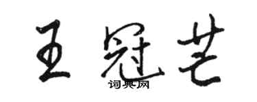 駱恆光王冠芒行書個性簽名怎么寫