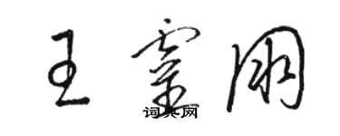 駱恆光王靈朋草書個性簽名怎么寫